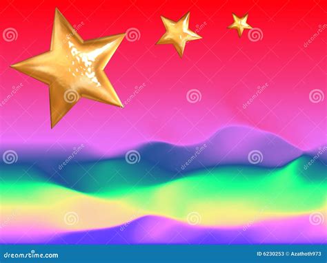 Psychedelic Golden Stars Template Stock Illustration Illustration Of