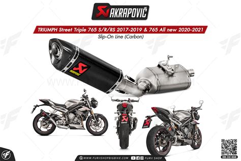 Akrapovic Slip On Exhaust Triumph Street Triple 765 S R RS 2020 2022