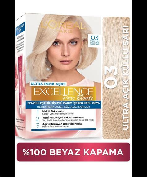 Loreal Paris Excellence Pure Blonde 03 Ultra Açık Küllü Sarı