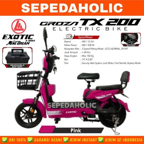 Jual Sepeda Listrik EXOTIC GROZA TX200 TX 200 BY PACIFIC 500 Watt