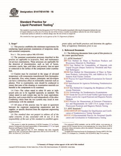 Astm E E M Standard Practice For Liquid Penetrant Testing