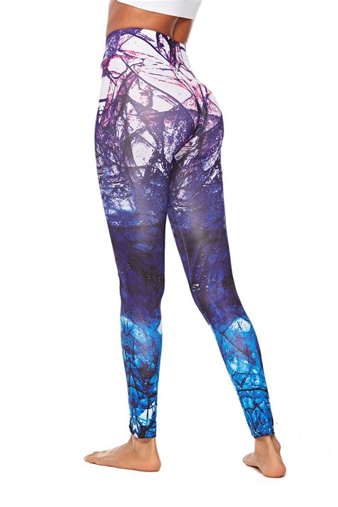 Sport Leggings Women High Waisted Yoga Pants Digital Printing Buttock