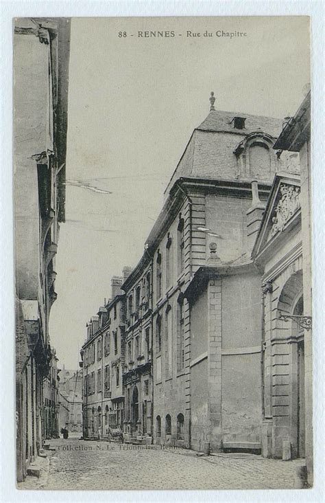 Rennes Vue En Noir Et Blanc De La Rue Du Chapitre Carte Postale