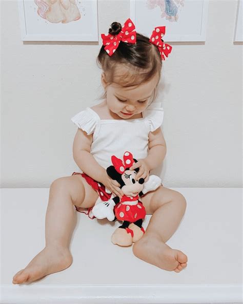 Minnie Mouse Pigtail Set Baby Bows Minnie Mouse Polka Dots Etsy