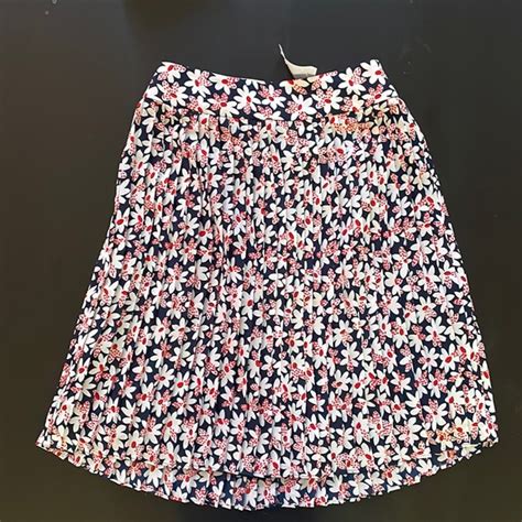 J Crew Skirts J Crew Pleated Floral Skirt Size Poshmark