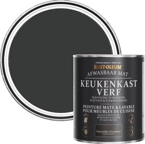 Rust Oleum Zwart Afwasbaar Mat Keukenkastverf Natuurlijke Houtskool 750ml Bol