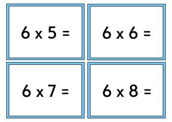 6x Times Tables Multiplication Flashcards by Inspired By Ashleigh