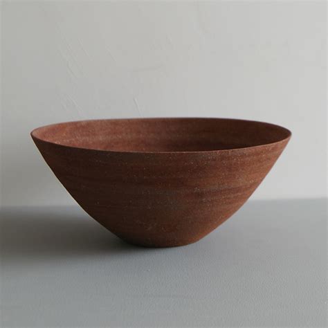 二階堂明弘 やきしめボウル 赤 Φ23.5cm H10cm