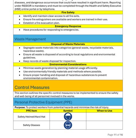 Blank Rams Template Risk Assessment Method Statement Editable