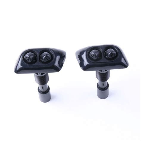 Pair Lh Rh Black Headlight Washer Nozzles For