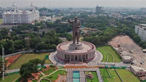 Big Bronze Statue Of Dr Babasaheb Ambedkar Near Ntr Marg At Hyderabad