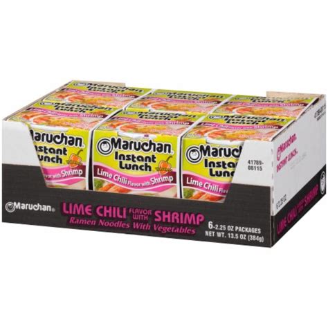 Maruchan Instant Lunch Ramen Noodle Soup Lime Chili With Shrimp 6 Pk