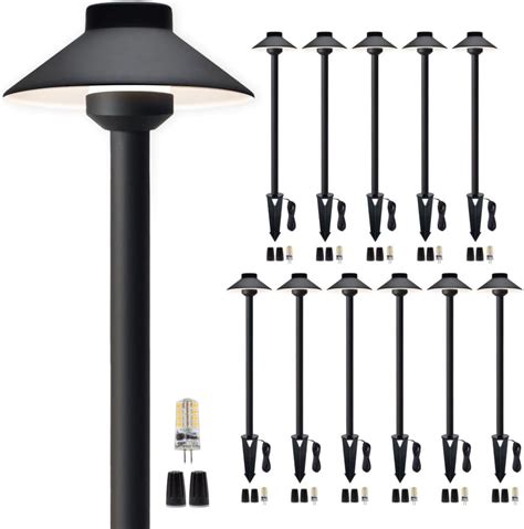 Gardenreet Brass Pathway Lights Black Low Voltage Led Landscape Path Lights 12v Outdoor