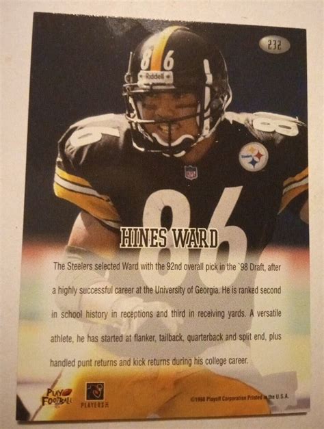 Hines Ward Rc Playoff Momentum Rookie Card Steelers Wr Rc Goat