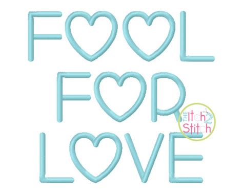 Fool for Love Embroidery EXCLUSIVE Font. Sizes | Etsy