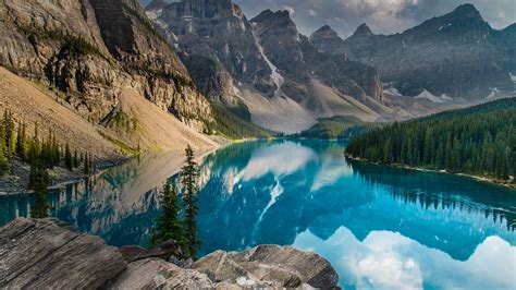 Nature Landscape Clouds Sand Rocks Mountains Snow Sky Water