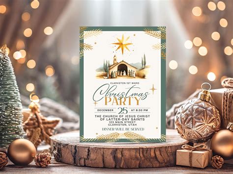 LDS Christmas Ward Party Invitation, Christmas Party, LDS Christmas