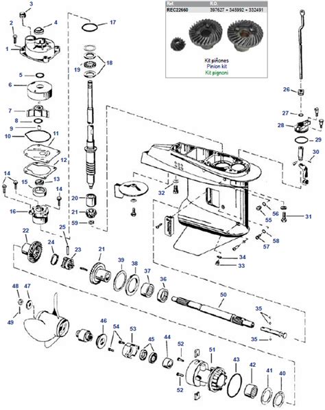 Erschwingliche Johnson Evinrude 40 50 PS 2 Zyl Unterwasserteile