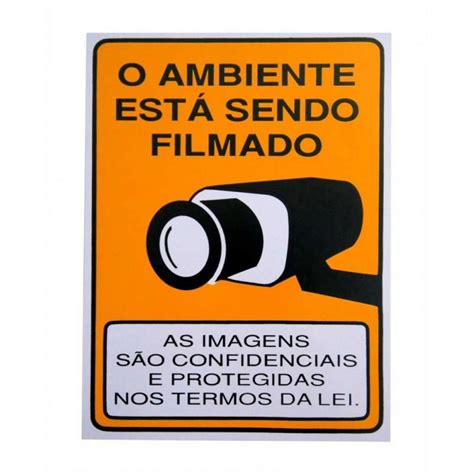 Placa O Ambiente Está Sendo Filmado 1520 Em Pvc Papelaria Criativa