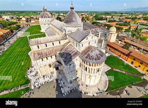 Pisa Toscana Italia Vista aérea de la Piazza dei Miracoli Plaza de