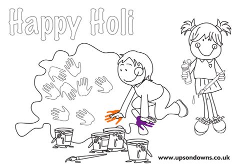 Holi Festival Colouring Poster | Teaching Resources