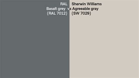 RAL Basalt Grey RAL 7012 Vs Sherwin Williams Agreeable Gray SW 7029