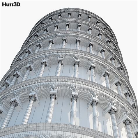 Leaning Tower Of Pisa D Model Architecture On Hum D