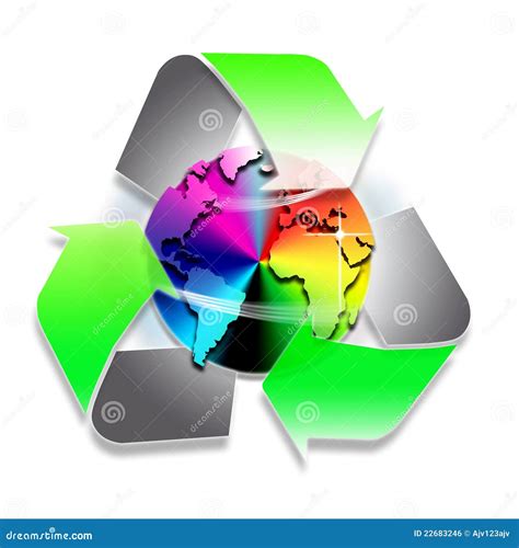 Three Recycle Icons Recycling Circle Arrows Recycle Sign Set Isolated