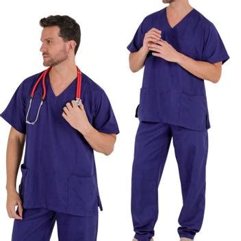 Conjunto Pijama Cirurgico Scrub Microfibra Gabardine Masculino Shop