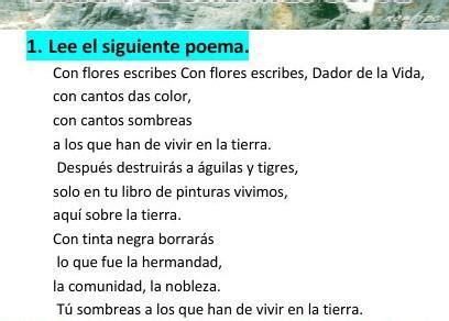 Respondo Estas Preguntas Sobre El Poema Le Do De Qu Hablan El