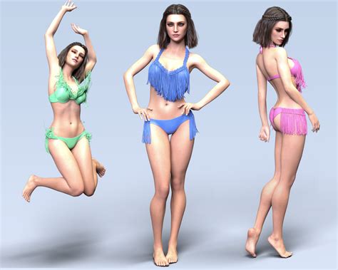 DForce Still Summer Bikini Set For G8F Daz 3D