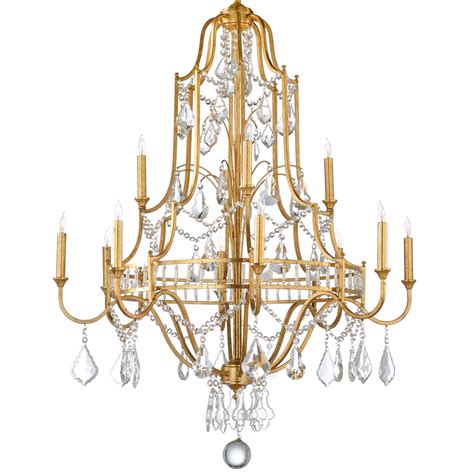 Gold Leaf Crystal Chandelier