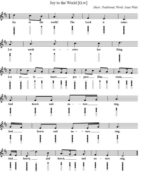 Joy To The World Tin Whistle Flute Sheet Music Irish Folk Songs Hot Sex Picture