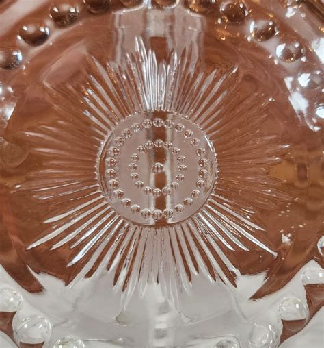 Vintage Federal Glass Columbia Pattern Starburst Ruffled Bowl Etsy