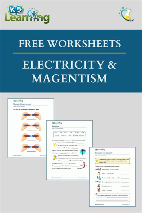 Magnetism And Electricity Worksheets K5 Learning