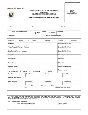 Philippines Visa Application Form Pdf Fill Online Printable