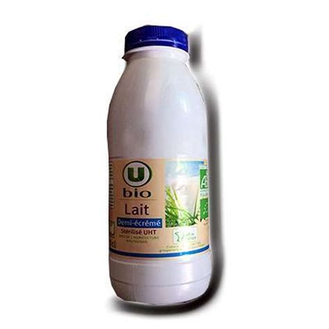 Lait uht demi écrémé BIO U BIO 50 cl La Belle Vie Courses en