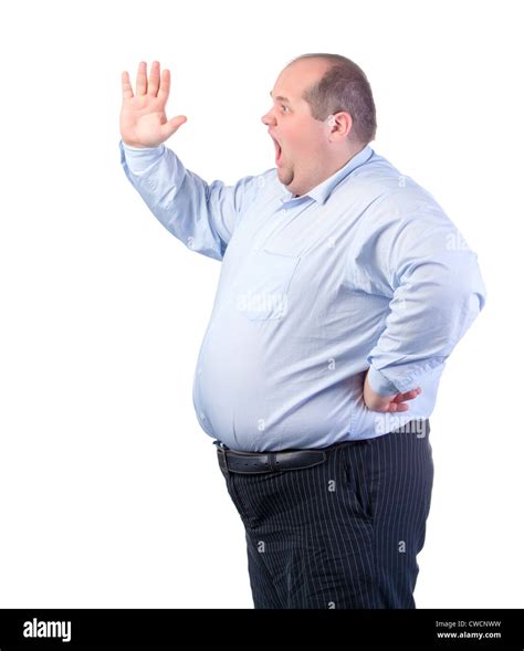 Fat Man In A Blue Shirt Hi Res Stock Photography And Images Alamy