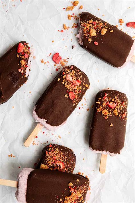 Chocolate Dipped Strawberry Shortcake Ice Cream Bars Gluten Free More