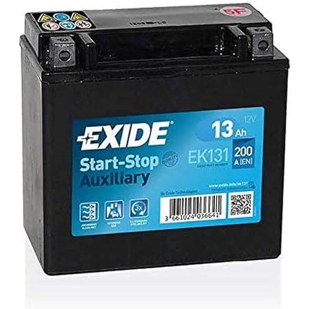 Exide Ek Agm Motorrad Batterie Ah Schwarz Amazon De Auto