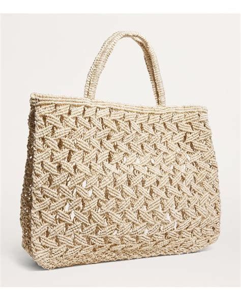 The Jacksons Jute Tanya Tote Bag In Metallic Lyst