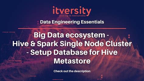 Big Data Ecosystem Hive And Spark Single Node Cluster Setup Database For Hive Metastore Youtube