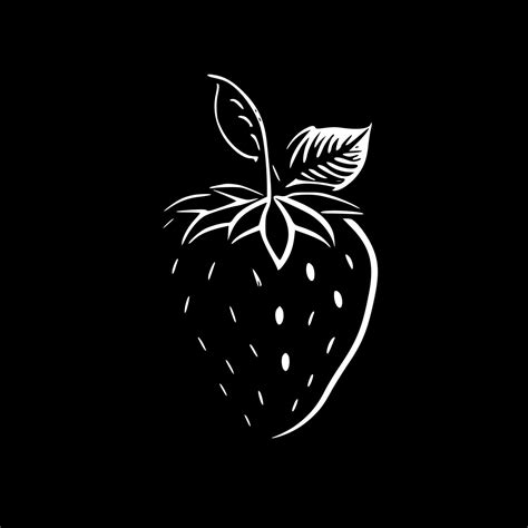 Strawberry, Black and White Vector illustration 23852649 Vector Art at ...