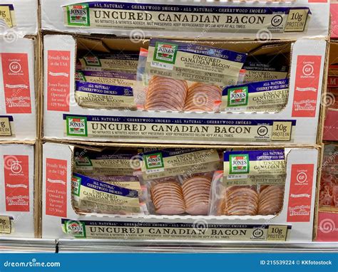 Uncured Canadian Bacon On A Store Shelf Editorial Stock Image Image