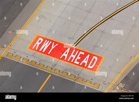 Airfield Marking On Taxiway Is Heading To Runway Stock Photo Alamy