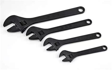 Tool Black Open Ended Adjustable Wrench Foxwoll