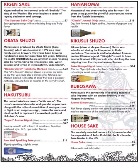 Sake À La Carte Exploring Sake Menus Sake Revolution