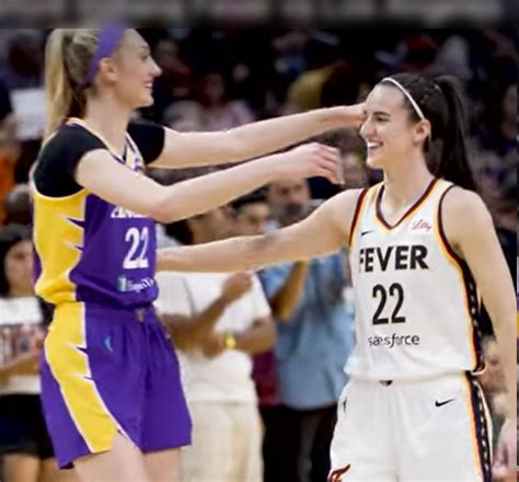 Caitlin Clark Cameron Brink Hug Before Indiana Fever Vs Los Angeles