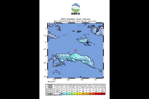 Bmkg Gempa M50 Guncang Laut Seram Dipicu Aktivitas Sesar Seram Utara