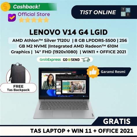 Jual LENOVO V14 G4 LGID ATHLON 7120U 8GB 256SSD 14 FHD W11 OHS Shopee